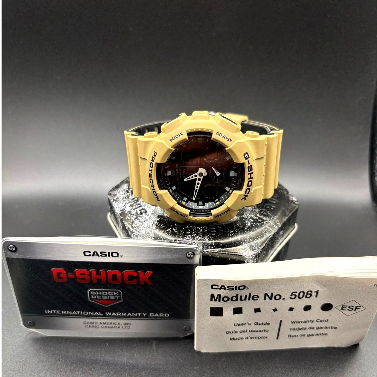 Casio G-Shock GA-100L-8A Beige Analog Digital Military Men's Watch NIB