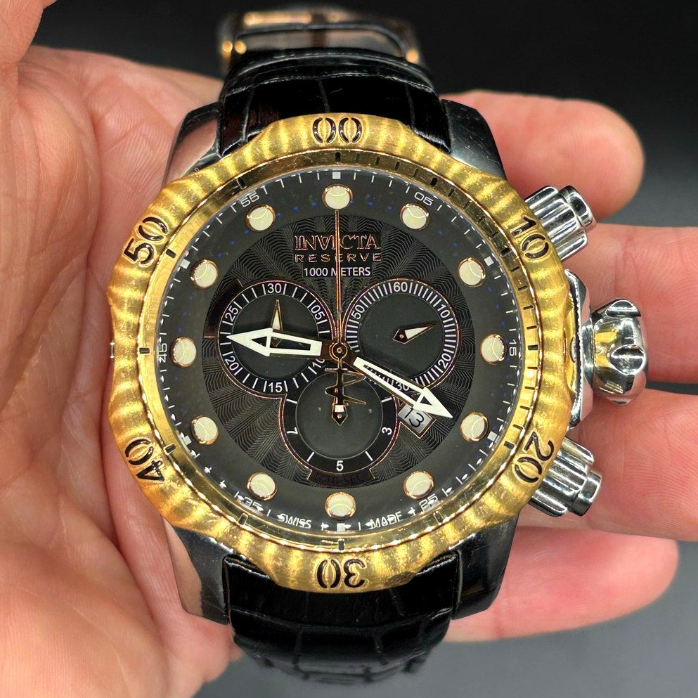 Invicta Reserve Venom 0360 Swiss Made Chronograph 54mm Leather Watch
