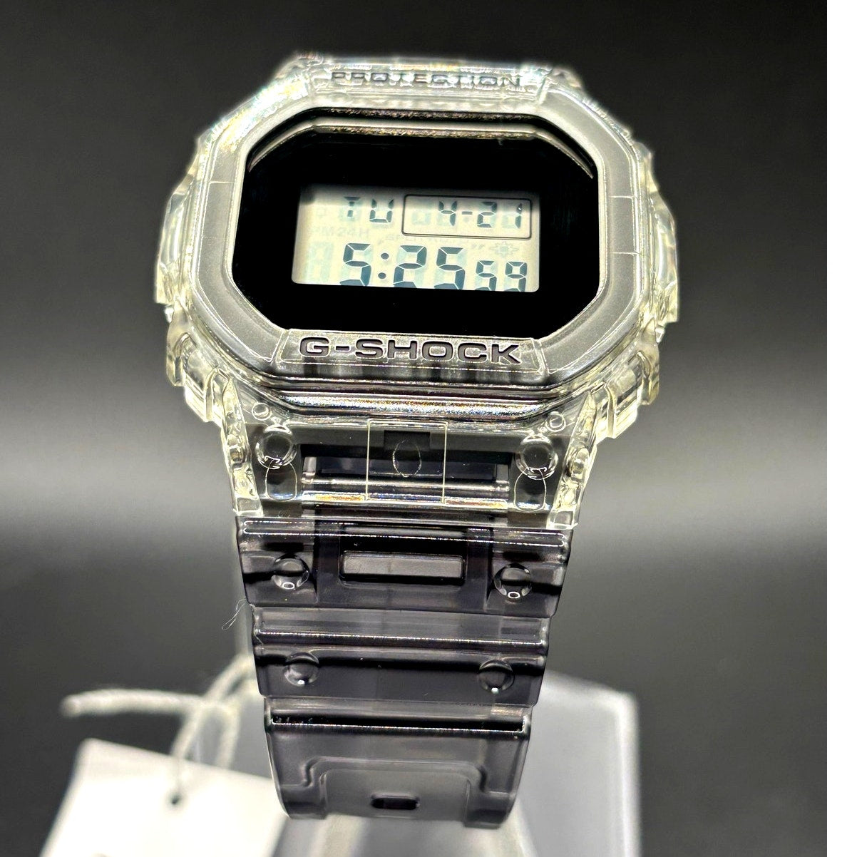 Casio G-Shock DW5600SK-1 Skeleton Clear Resin Digital Unisex Retro Watch NIBWT