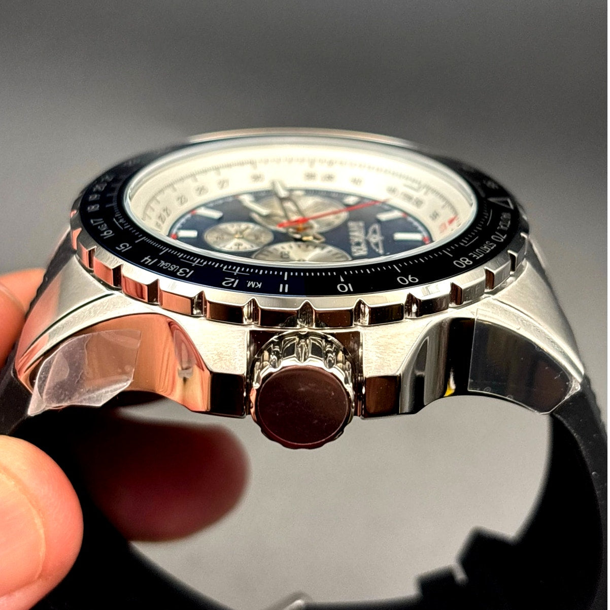 Invicta 32916 Aviator Skyshock Men's Blue Dial Black Silicone Strap Watch NIBWT