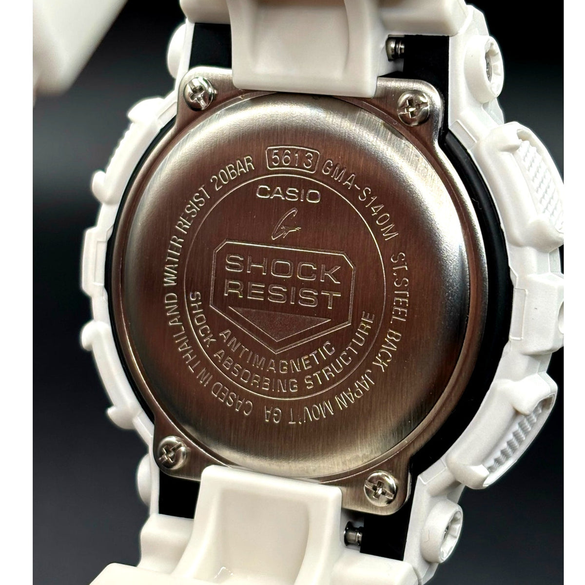 Casio G-Shock GMA-S140M-7A White Rose Gold Analog Digital Women's Watch NIB