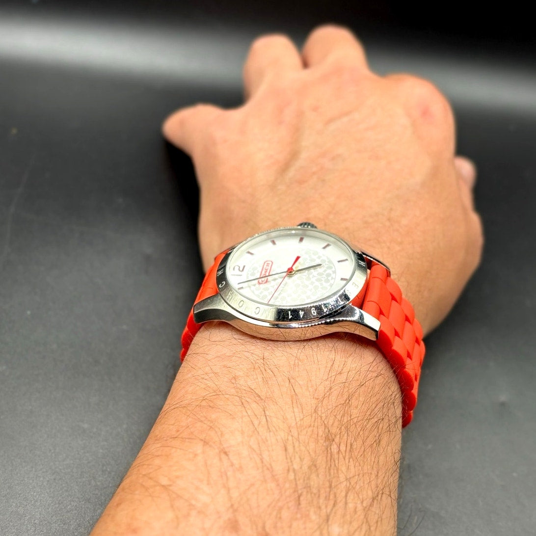 Coach Maddy CA.69.3.14.0706 Orange Silicone 41mm Quartz Women's Watch