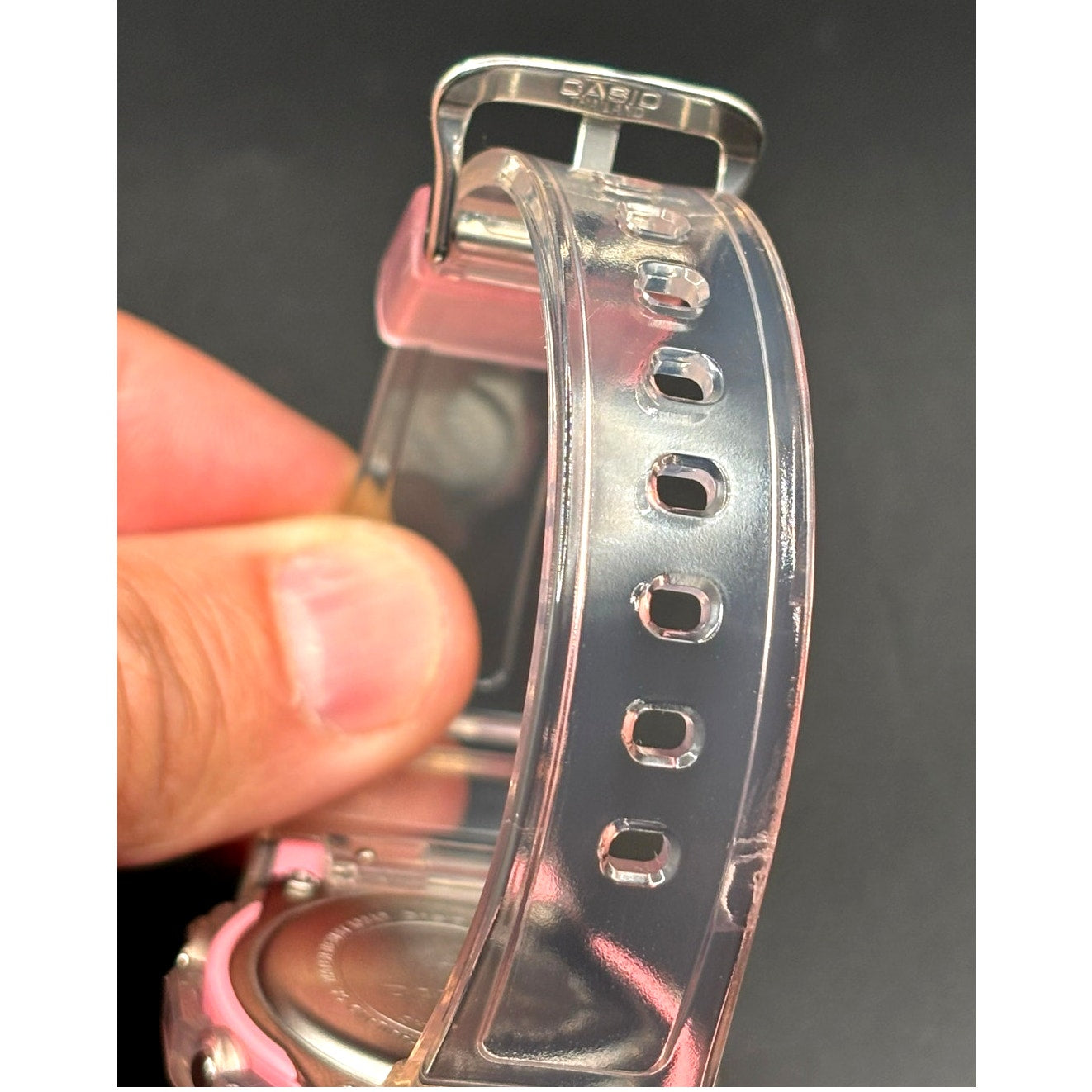 LWS Pink Ice Baby-G BGD565SJ Clear Strap Digital Mod Women's Watch