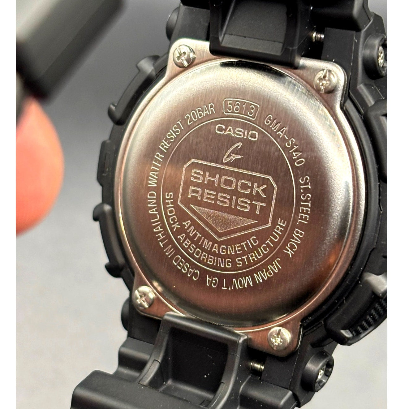 Casio G-Shock GMAS140-1A Womens Black Multicolor Analog Digital 45mm Watch NIBWT