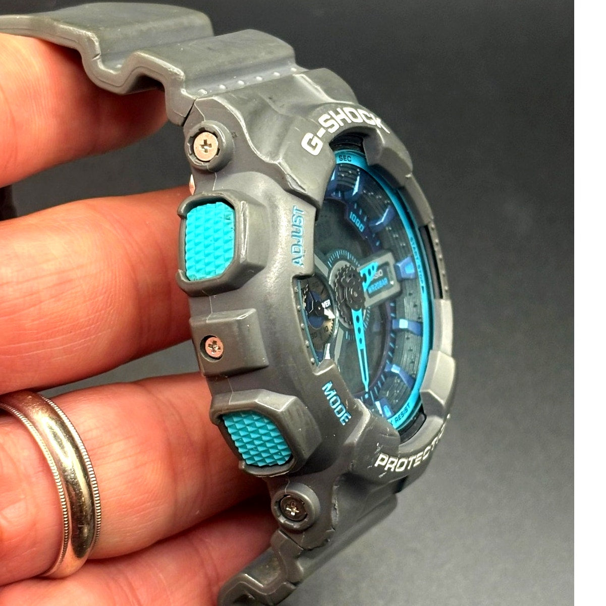 Casio G-Shock GA-110TS-8A2 Gray Teal Analog Digital Men's 51mm Watch
