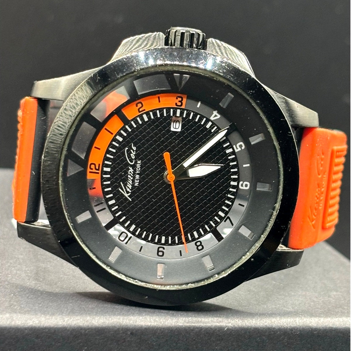 Kenneth Cole New York Transparency Dial Orange Silicone 45mm Men’s Watch