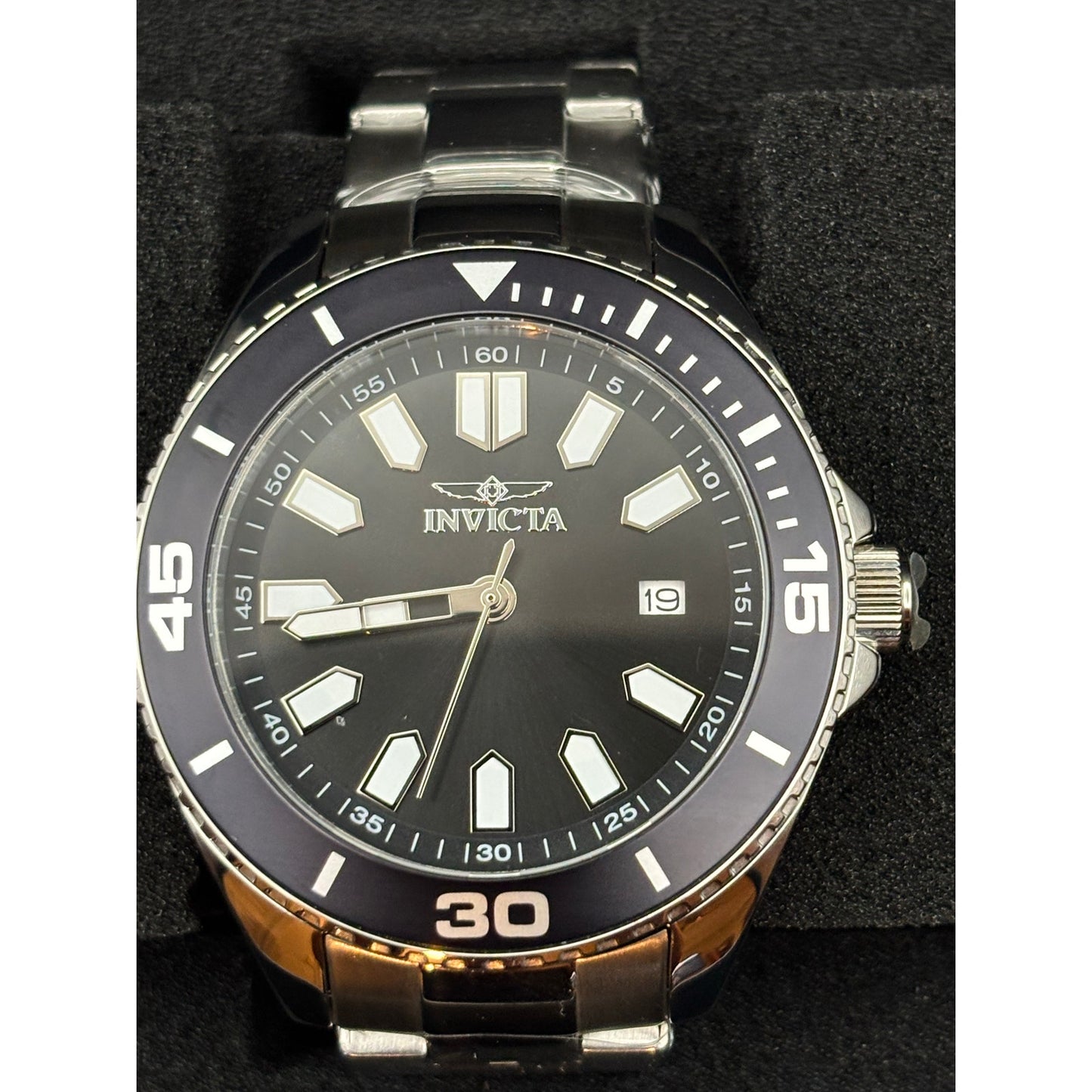 Invicta Pro Diver 46316 Mens 43mm Black Dial Stainless Steel Quartz 50m NIBWT