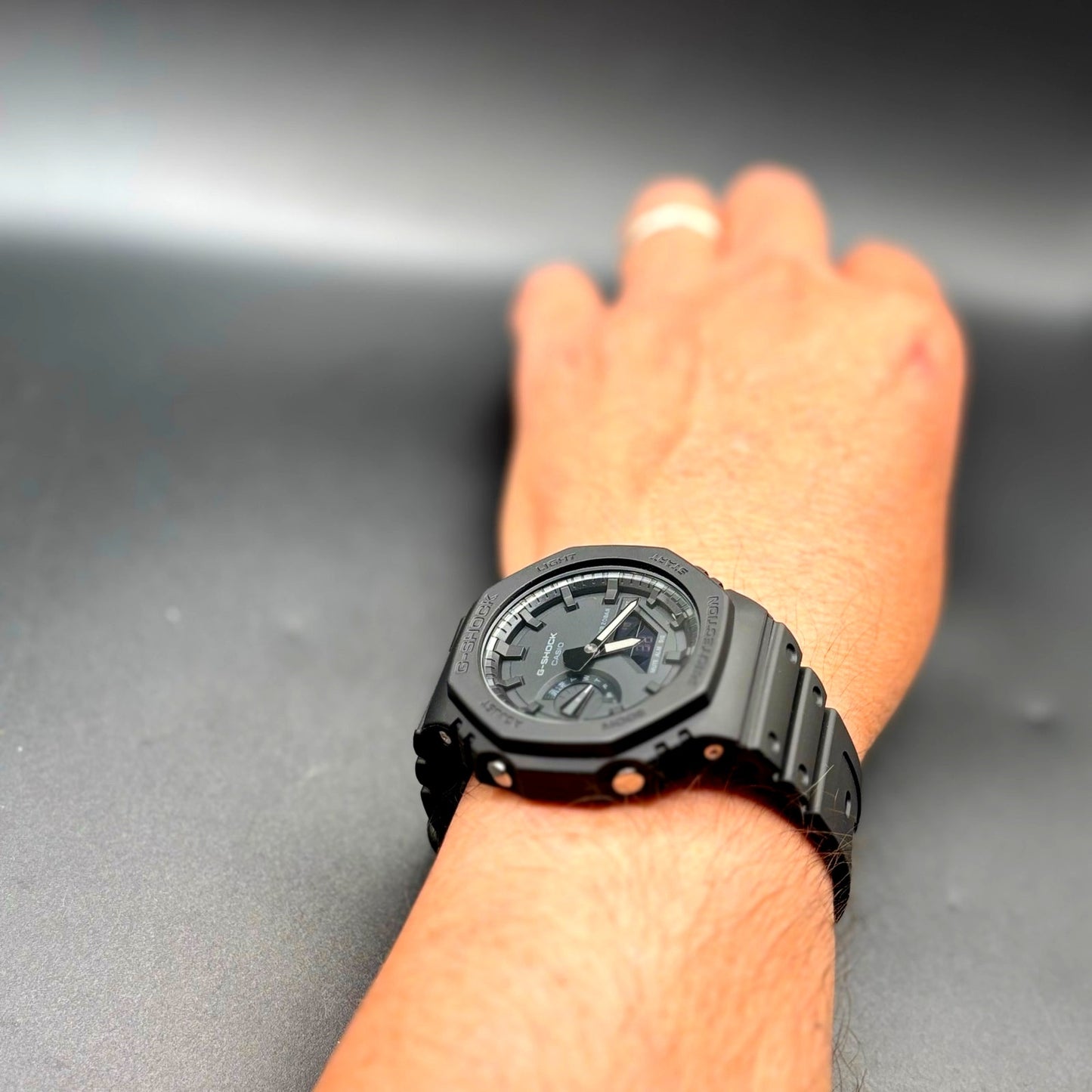 Casio G-Shock GA-2100-1A1 Monochrome Black Carbon Core Guard CasiOak Watch NIB