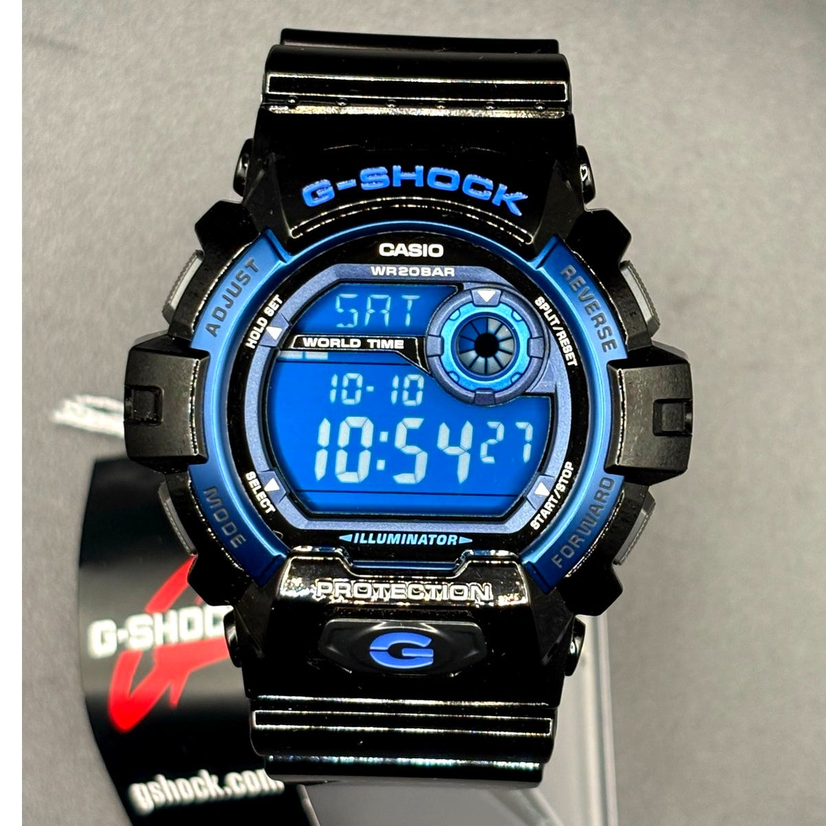 Casio G-Shock G-8900A-1 Glossy Black Blue Dial Digital Men’s Watch 200M NIBWT