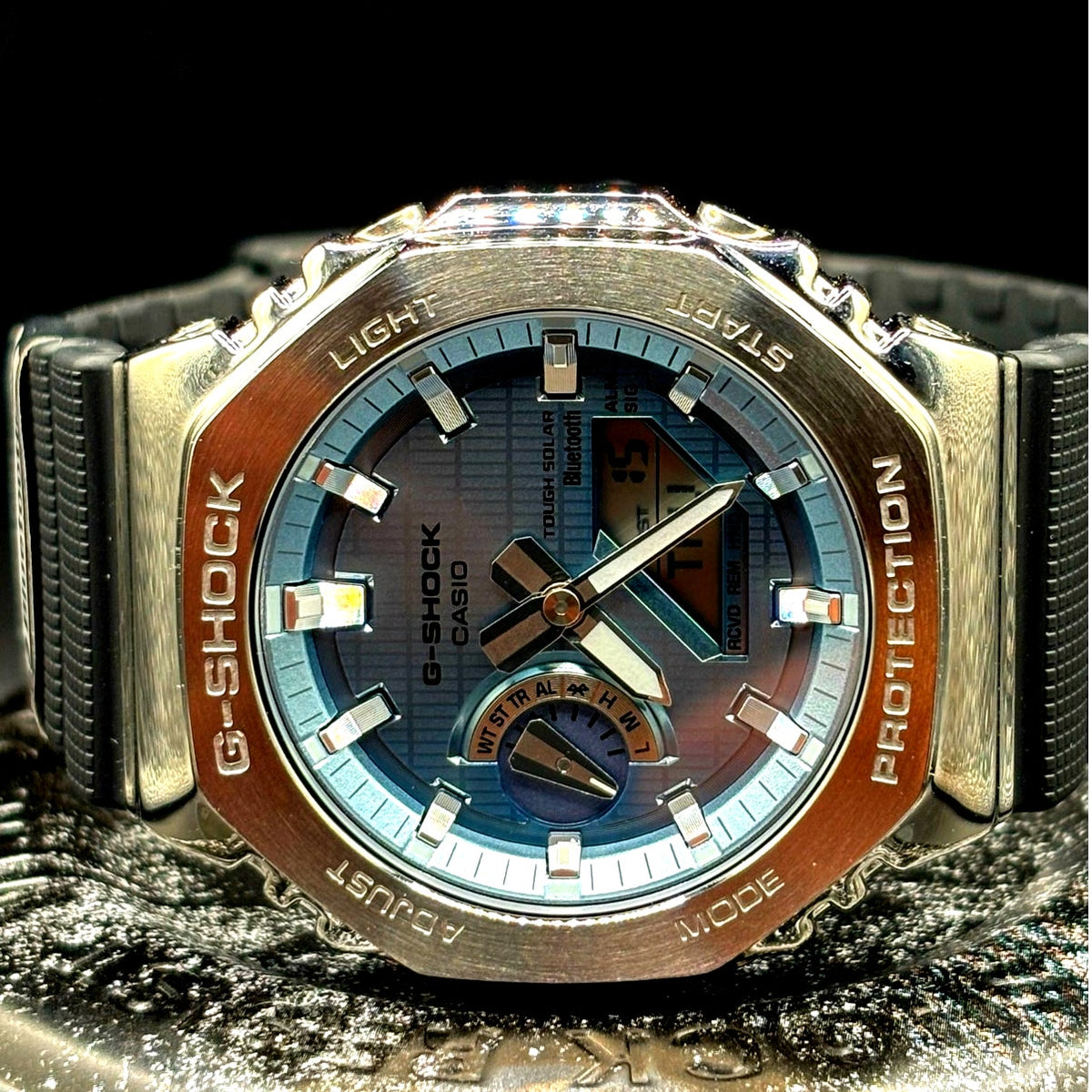Casio G-Shock G-Steel GBM2100A-1A2 Tough Solar Bluetooth Blue Dial Watch NIB