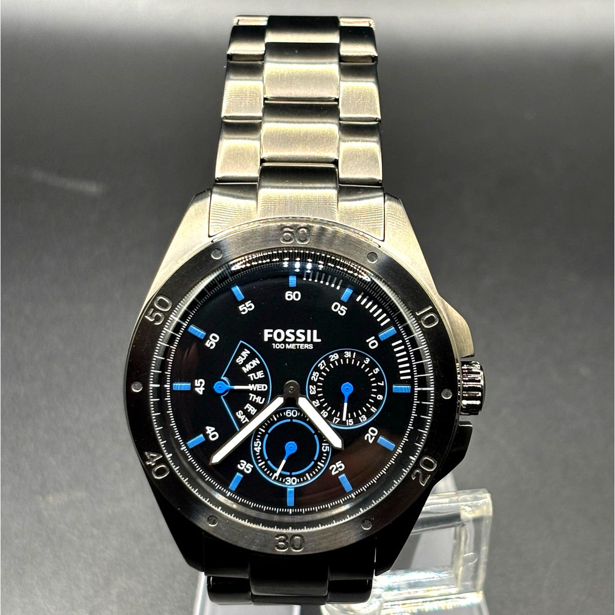 Fossil Sport 54 CH3035 Multifunction Black Blue 44mm Men’s Watch 100M