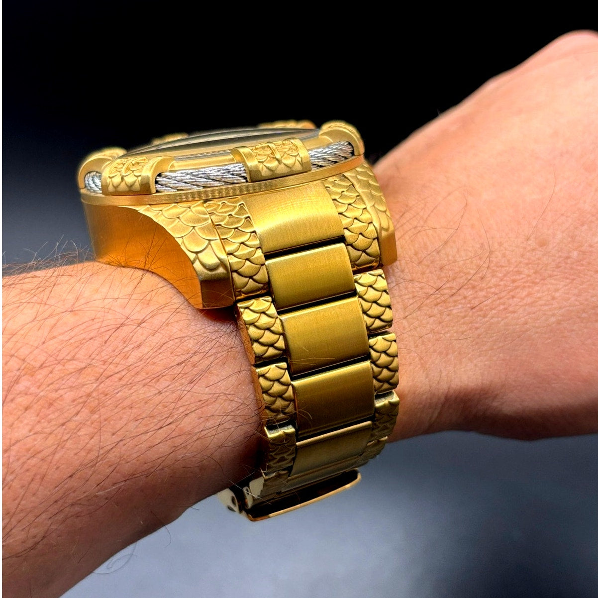 Invicta 32342 Bolt Trinitite Koi Automatic Gold Blue Skeleton Dial 52mm