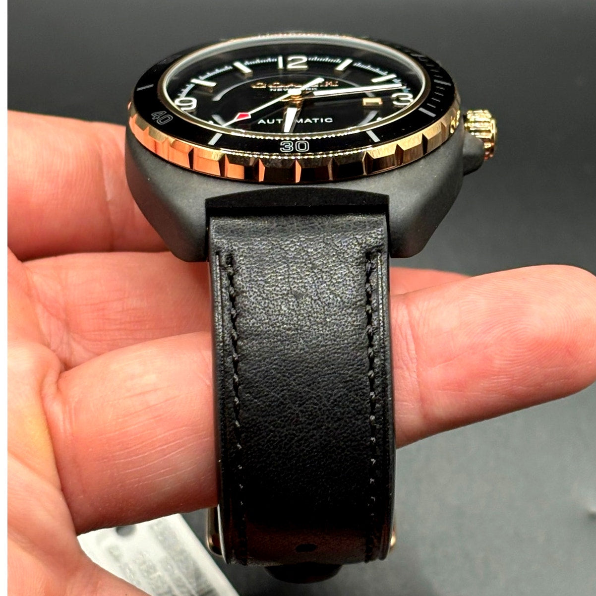 Coach Charter 14602734 Automatic 44mm Black Leather Men’s Watch NIBWT