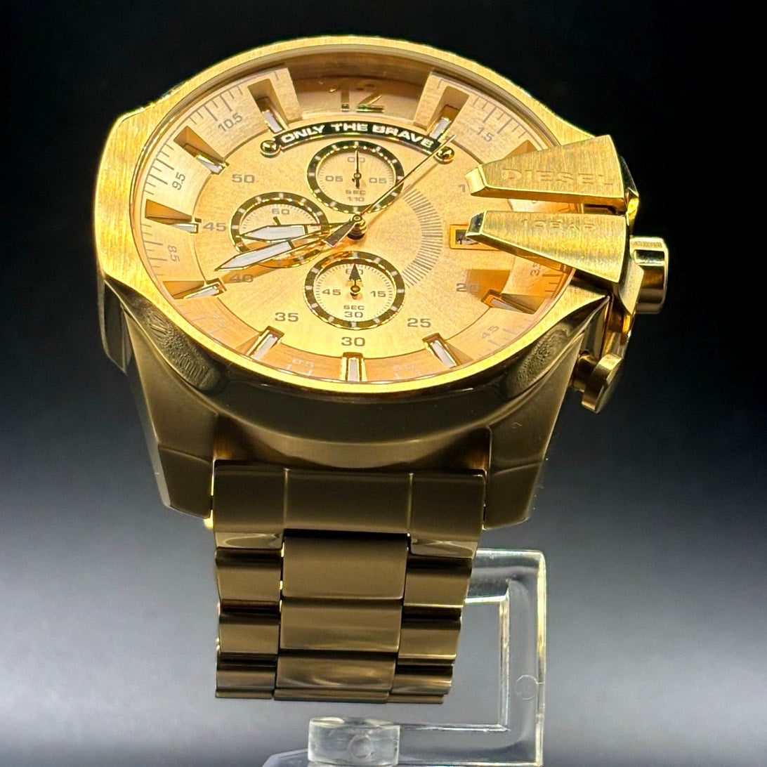 Diesel Mega Chief DZ4360 Gold Tone 51mm Chronograph Men’s Watch