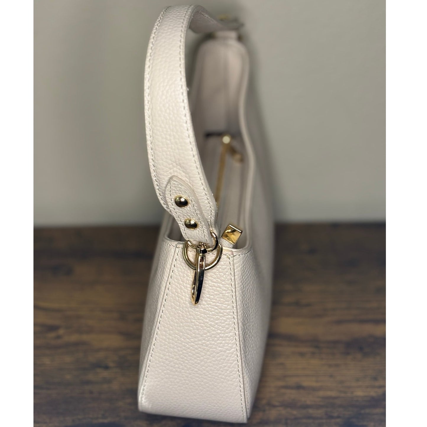 Anna Paola LIA Handbag – Latte Italian Leather, Top Handle + Crossbody, NWT