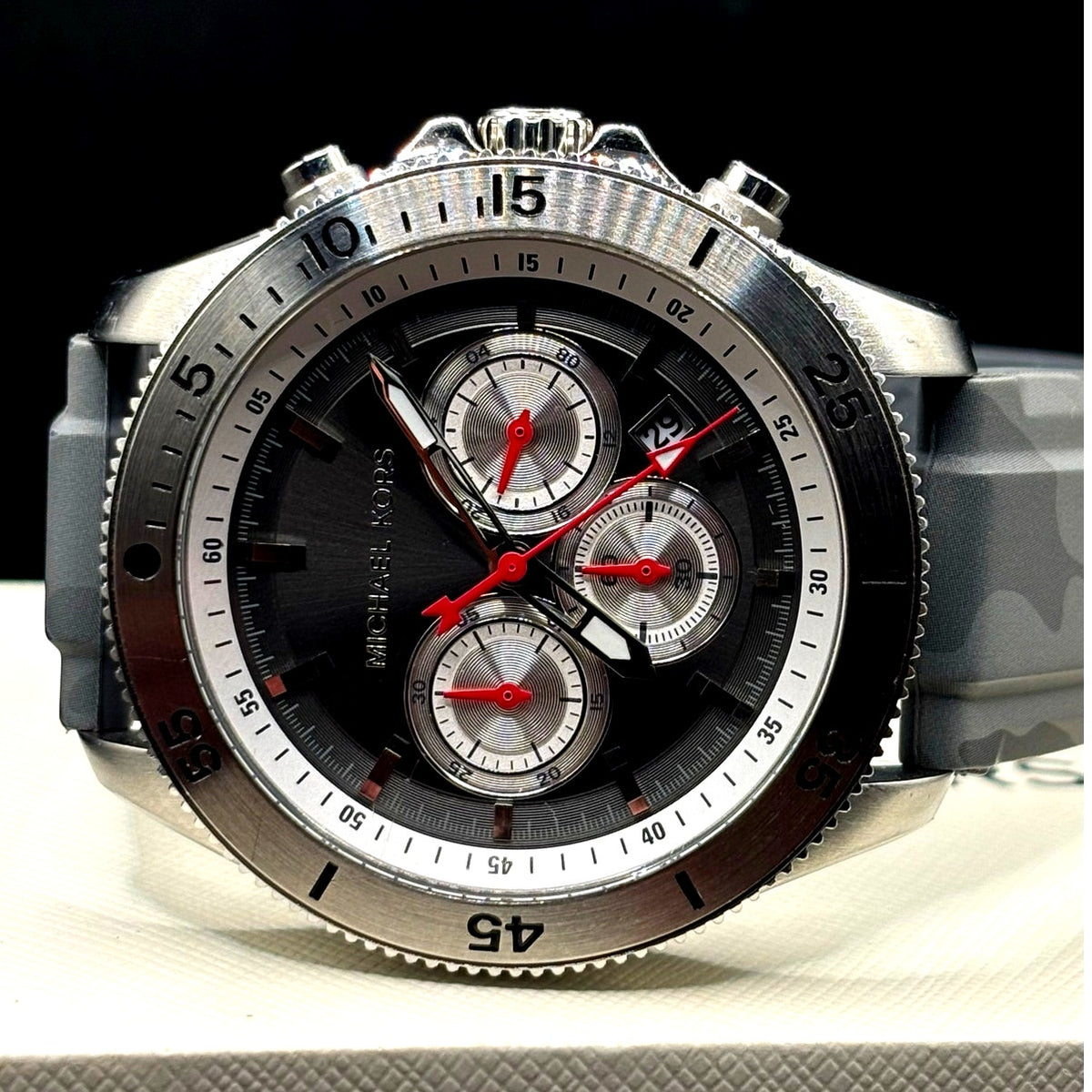 Michael Kors Cortlandt MK8710 Chronograph Gray Camo Men’s Watch 45mm