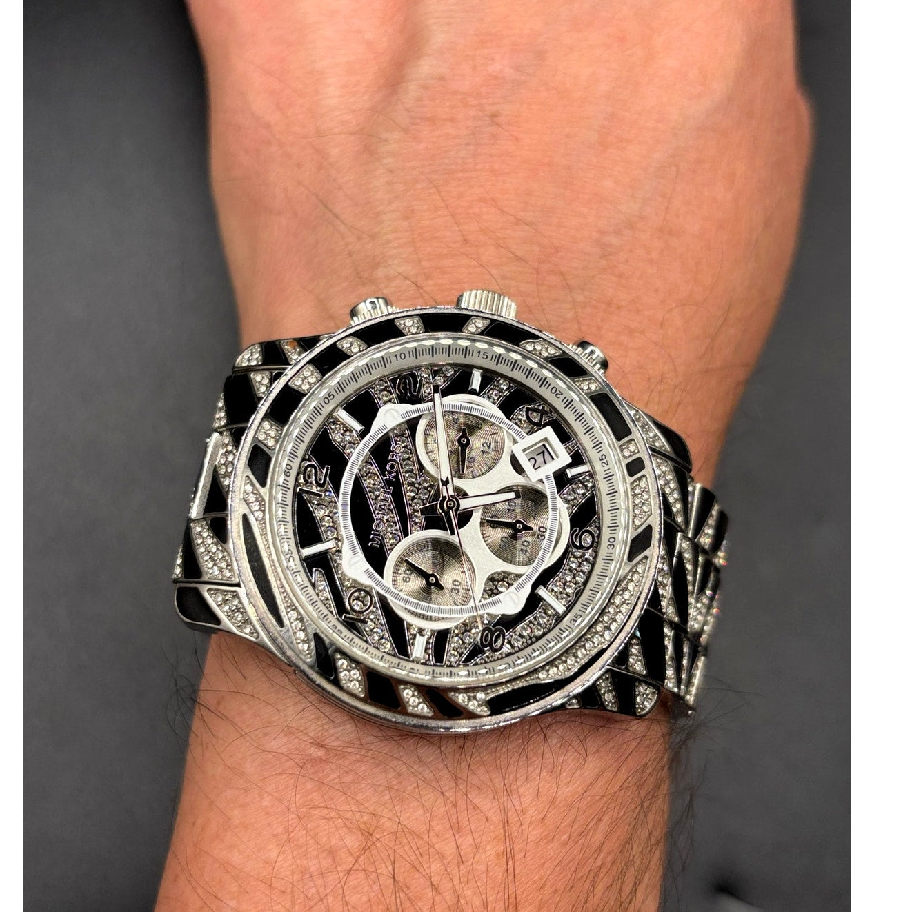 Michael Kors MK6889 Oversized Runway Glitz Chronograph Unisex Watch 45mm