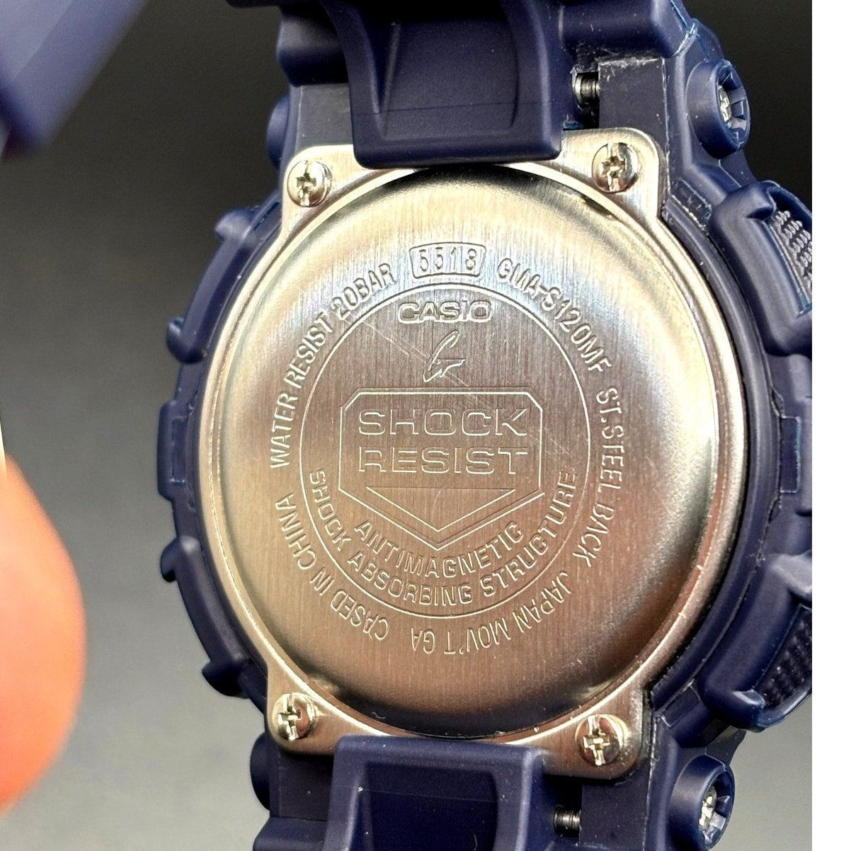 Casio G-Shock GMA-S120MF-2A2 Navy Blue Rose Gold Women’s Watch NIBWT