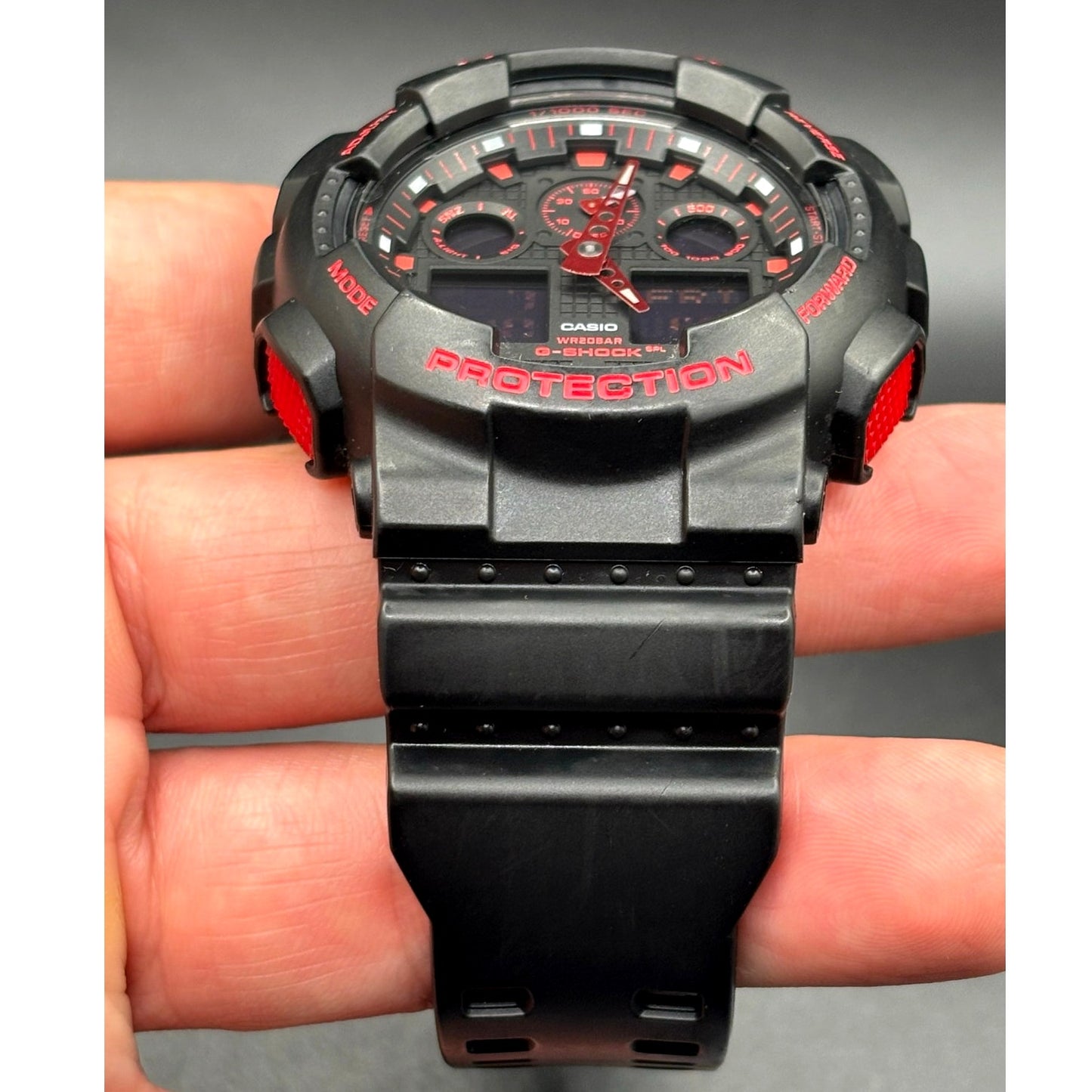 Casio G-Shock GA100BNR-1A Black Red Analog Digital Men's Watch