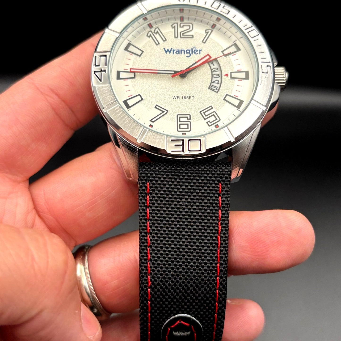 Wrangler WRW4801-7B1 Men’s Western Collection Watch Cream Dial Nylon Strap NIBWT