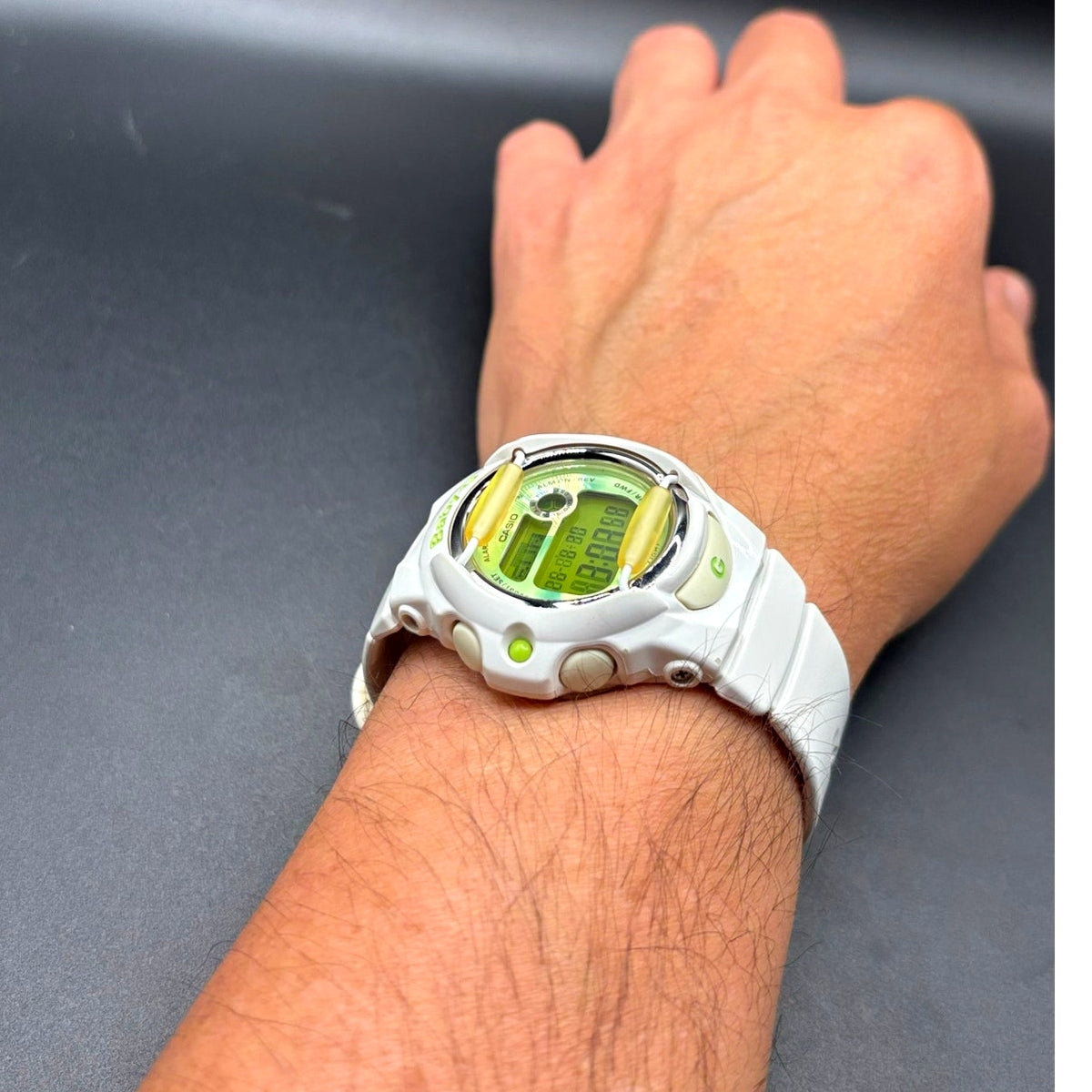 Casio Baby-G BG-169R-7C White Green Digital 200M Data Bank Watch