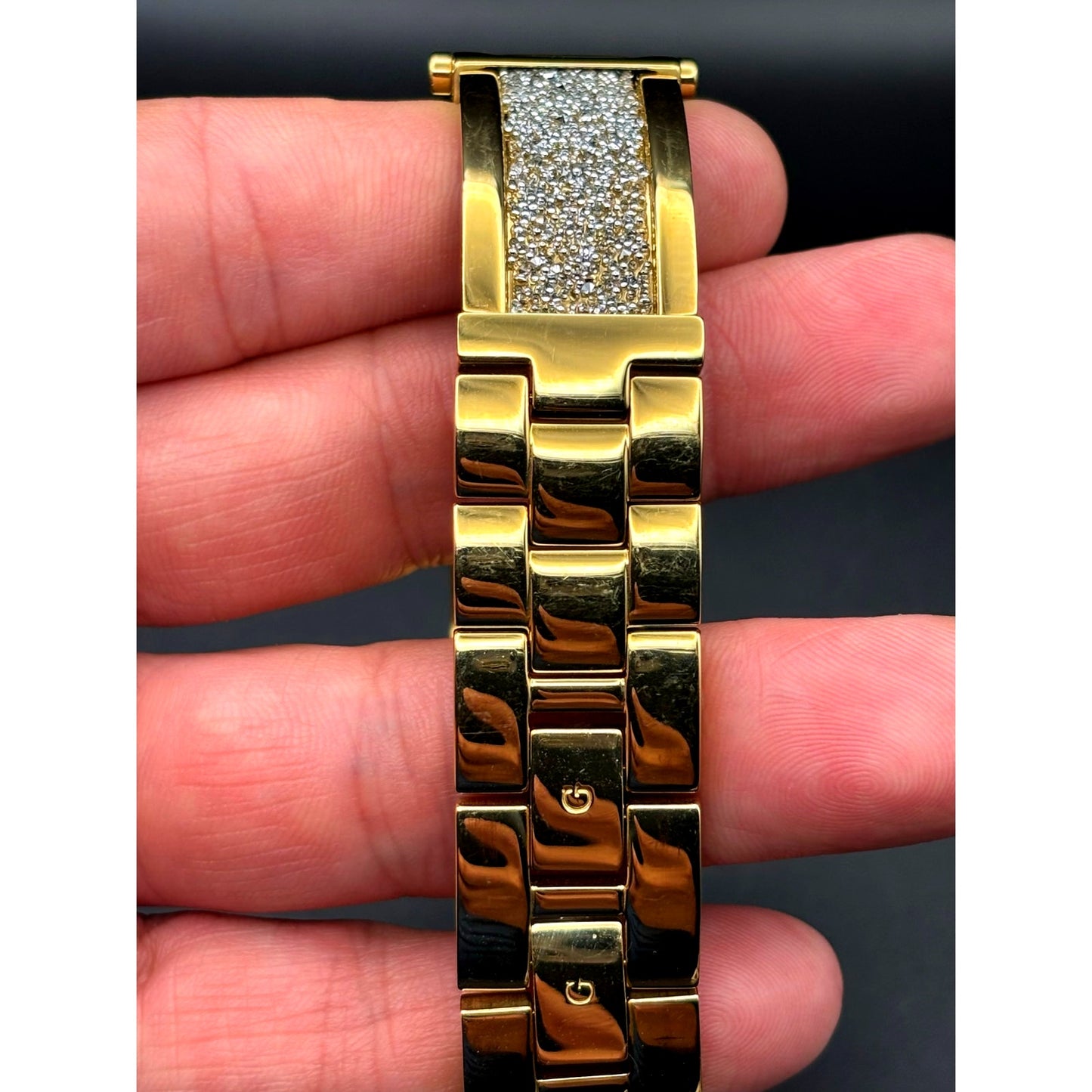 Guess Aurora Women's Gold-Tone Stainless Steel & Zwarovski Crystals Bangle Watch
