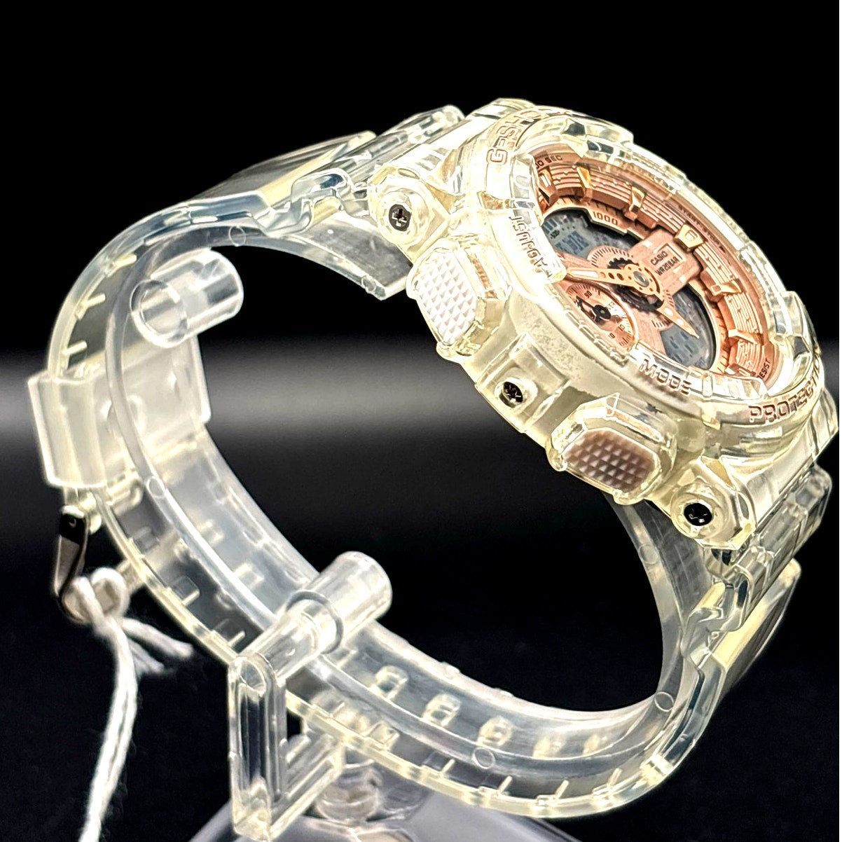 Casio G-Shock GMA-S110SR-7A Women's Rose Gold Clear Analog Digital Watch NIBWT