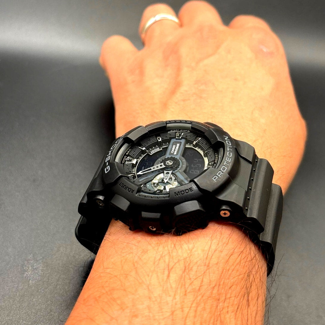 Casio G-Shock GA110-1B Men's Analog Digital Black Resin 200M Rugged Watch NIBWT
