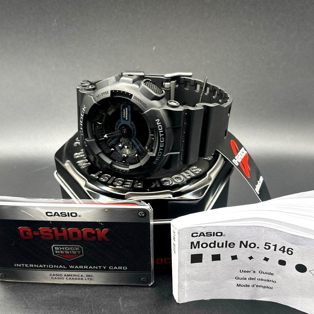 Casio G-Shock GA110-1B Men's Analog Digital Black Resin 200M Rugged Watch NIBWT