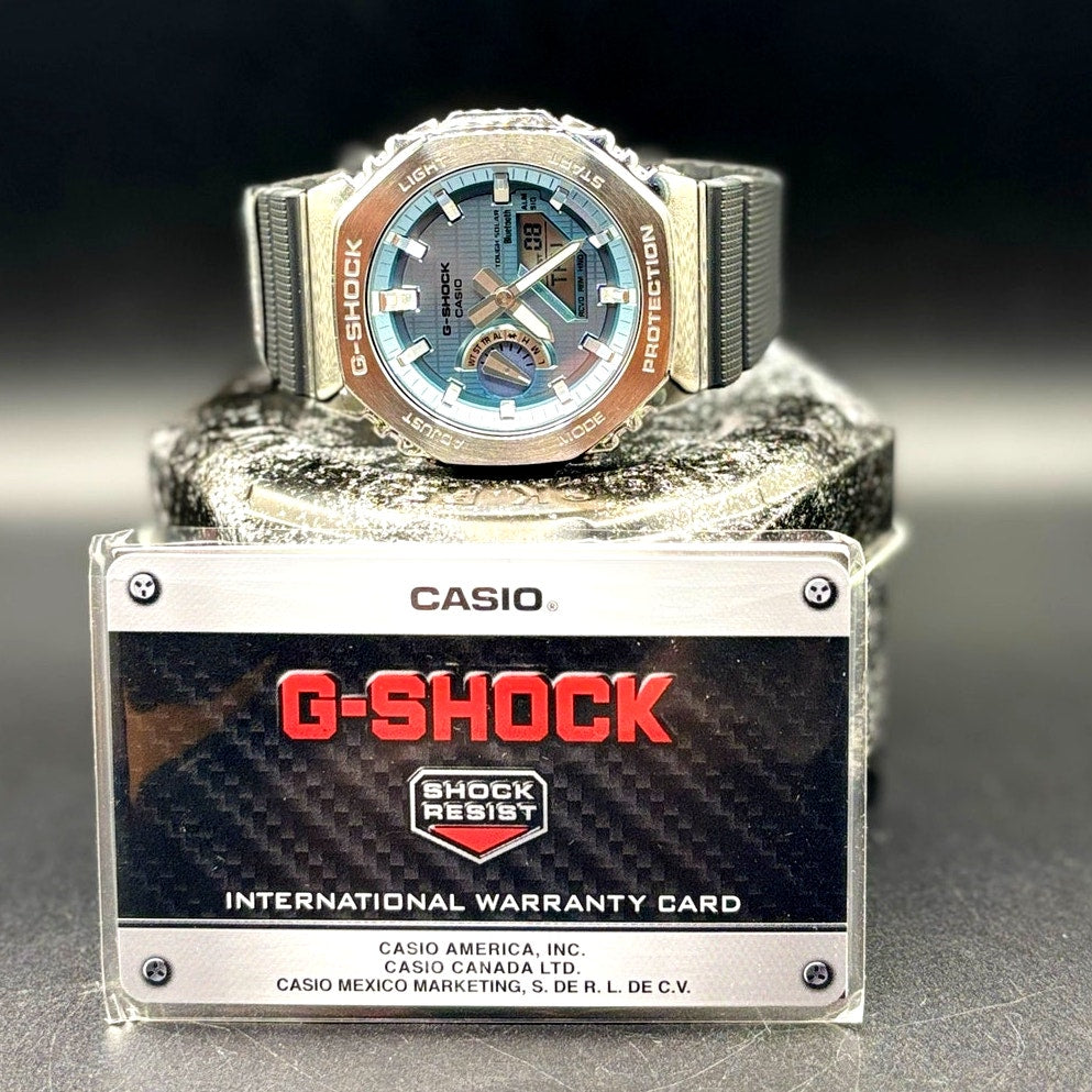 Casio G-Shock G-Steel GBM2100A-1A2 Tough Solar Bluetooth Blue Dial Watch NIB