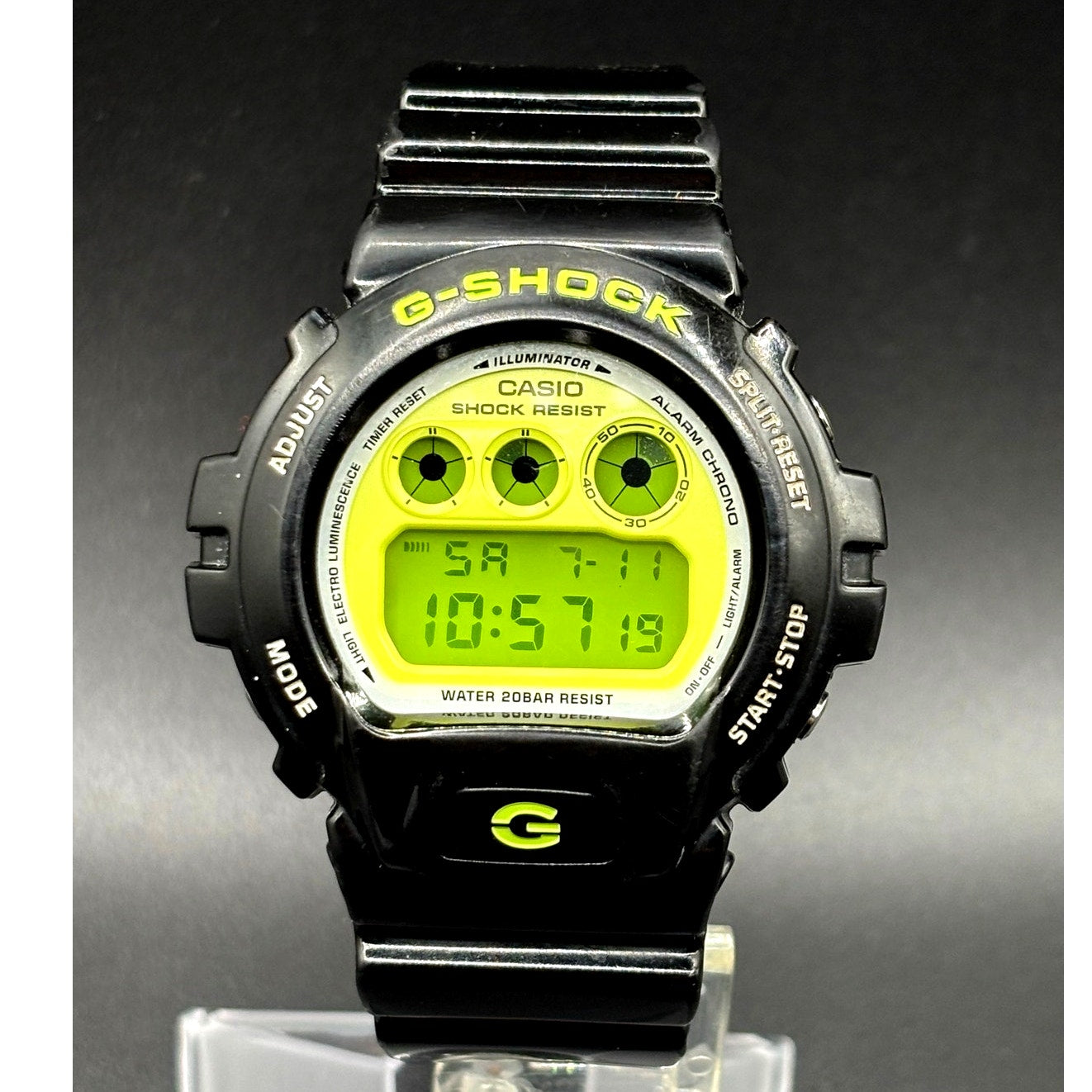 Casio G-Shock DW6900CS-1 Lime Green Glossy Black Digital Men's Watch