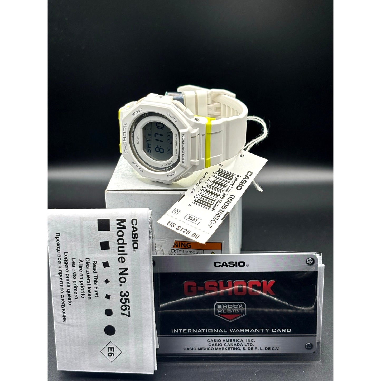 Casio G-Shock GMDB300SC-7 Women’s White G-Squad Step Tracker Watch NIBWT