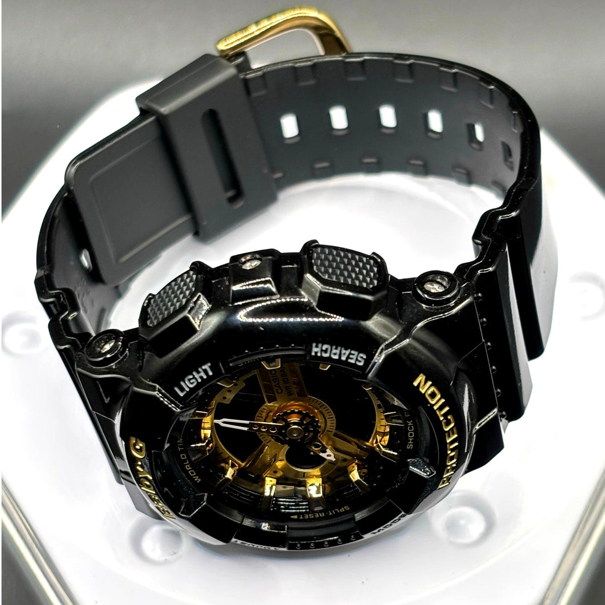 Casio Baby-G BA-110-1A Glossy Black Gold Analog Digital 100M Women's Watch NIB