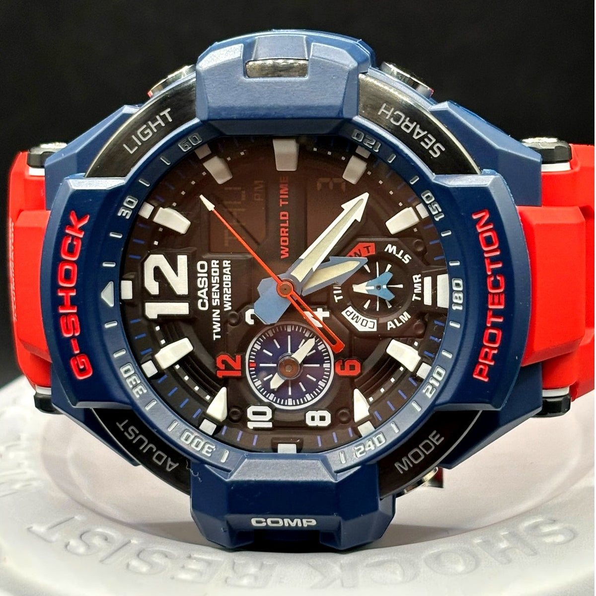 Casio G-Shock Gravitymaster GA-1100-2A Twin Sensor Blue Red Watch