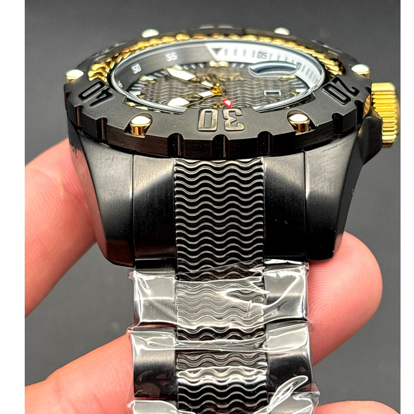 Invicta Ocean Voyage 47743 Black Gold Bezel 52mm Stainless Steel  Men's Watch
