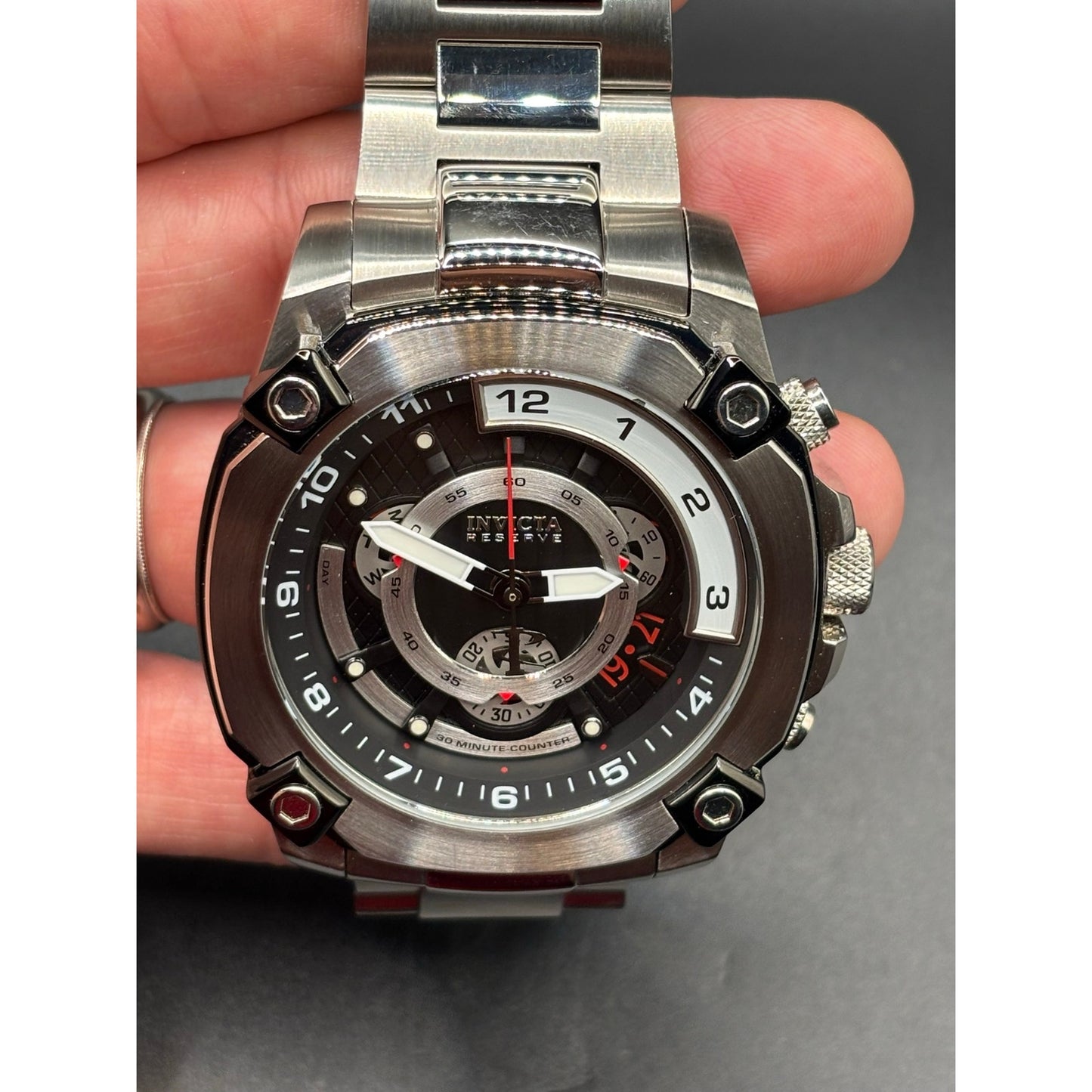 Invicta Reserve Octane 27049 Swiss Movement Chronograph 50mm Steel Watch