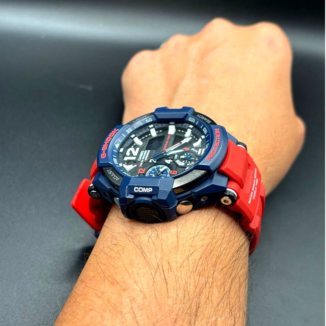 Casio G-Shock Gravitymaster GA-1100-2A Twin Sensor Blue Red Watch