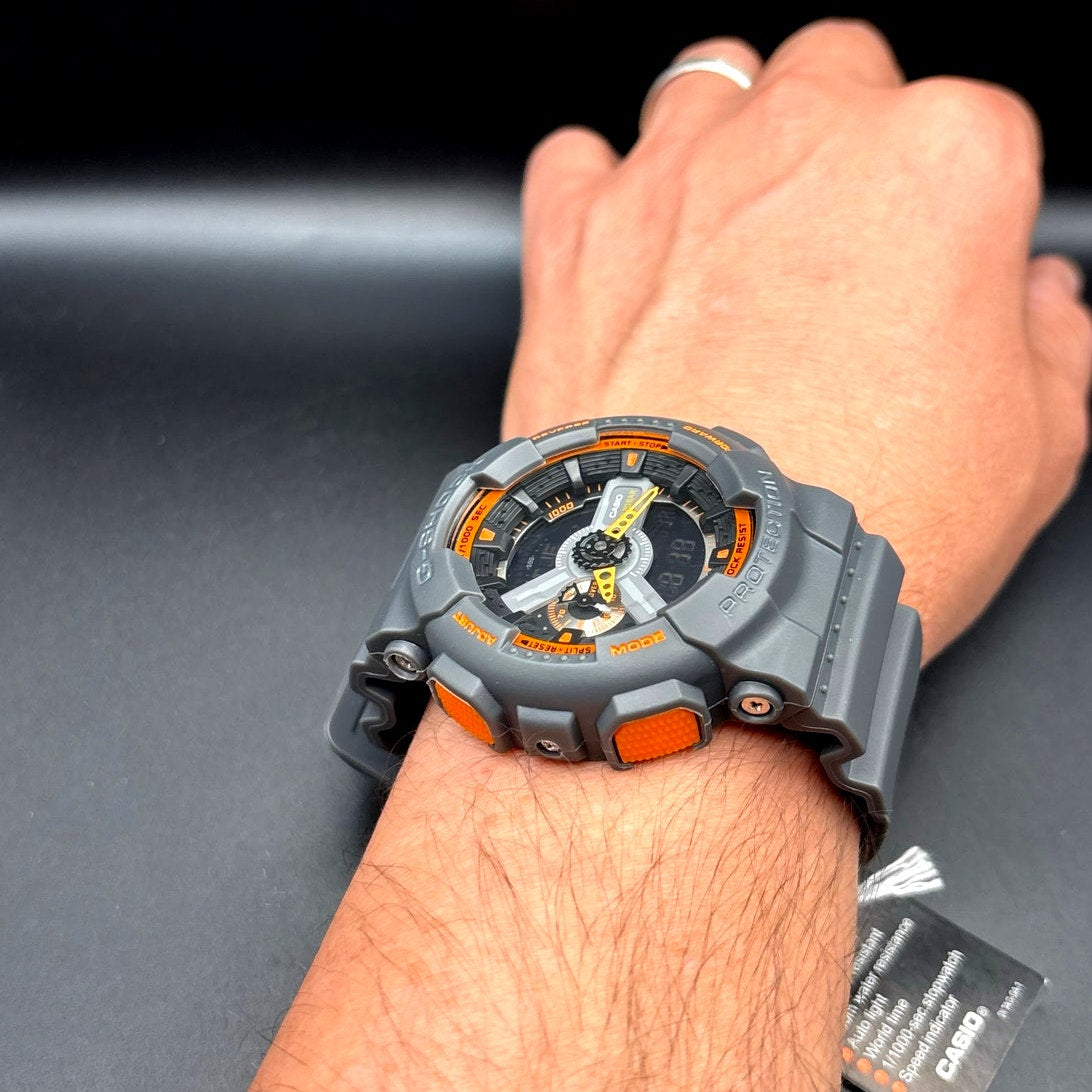 Casio Men's GA-110TS-1A4 G-Shock Analog-Digital Watch With Grey Resin Band NIBWT