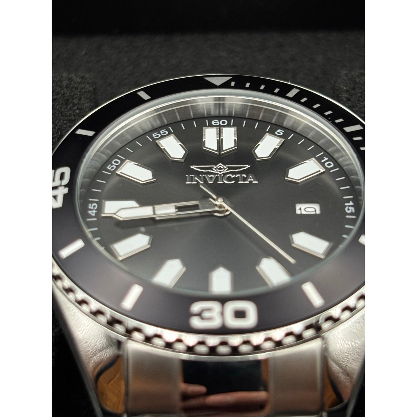 Invicta Pro Diver 46316 Mens 43mm Black Dial Stainless Steel Quartz 50m NIBWT