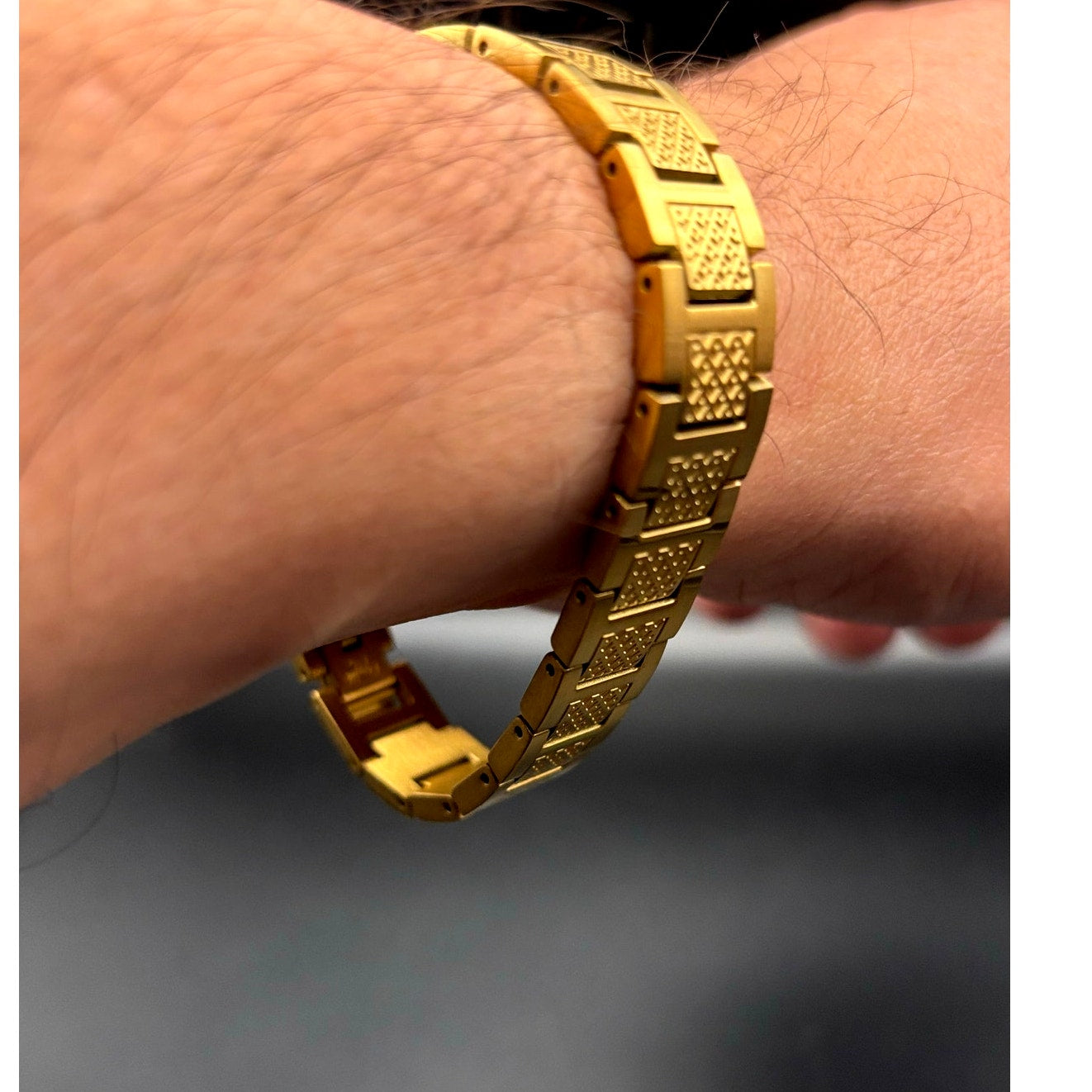 Lacoste Men's Metropole Ion Plated Gold Tone Stainless Steel H-Link Bracelet NIB