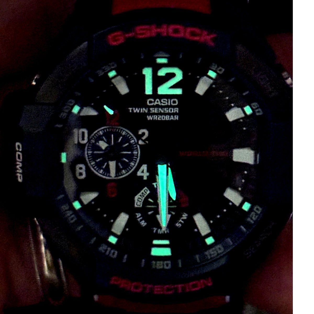 Casio G-Shock Gravitymaster GA-1100-2A Twin Sensor Blue Red Watch
