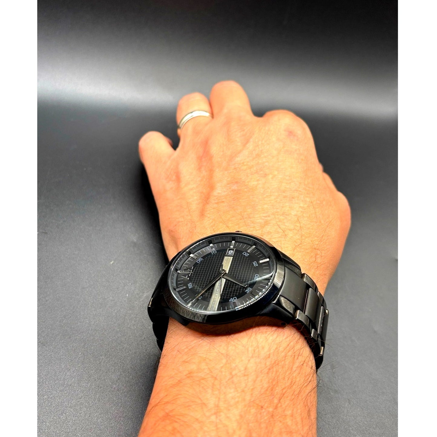 Armani Exchange AX2104 Hampton Black Ion Plated Men's Watch Date 46mm