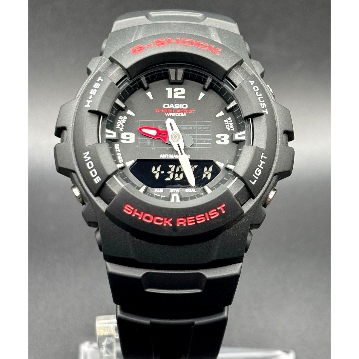 Casio G-Shock G100-1BV Analog Digital Black Red 200M Men's Watch New