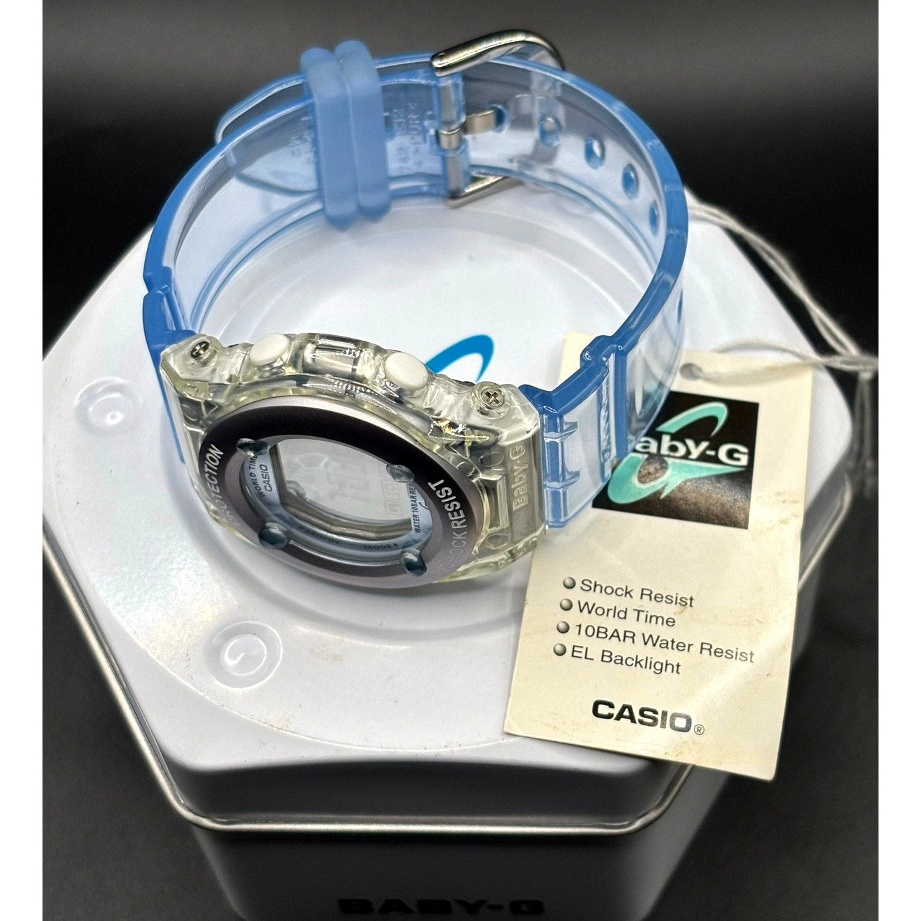 Casio Baby-G BG-1302-2ER Translucent Blue Jelly Digital Women's Watch NIBWT