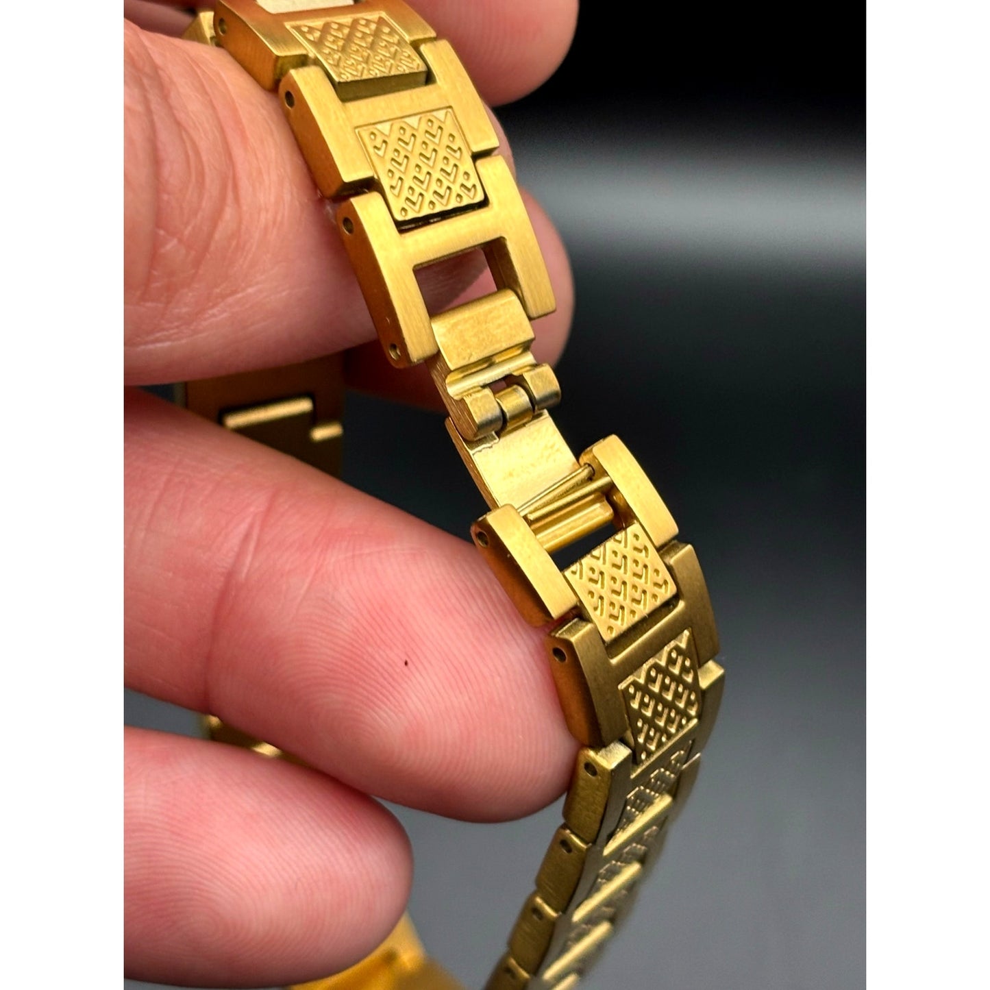 Lacoste Men's Metropole Ion Plated Gold Tone Stainless Steel H-Link Bracelet NIB