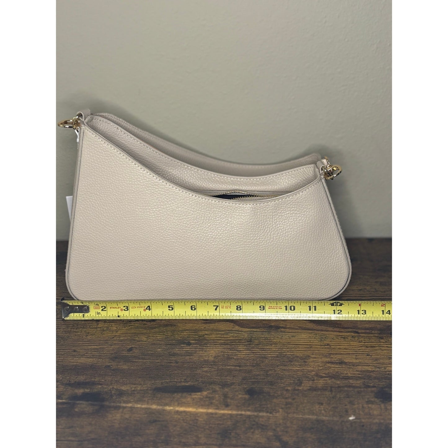 Anna Paola LIA Handbag – Latte Italian Leather, Top Handle + Crossbody, NWT