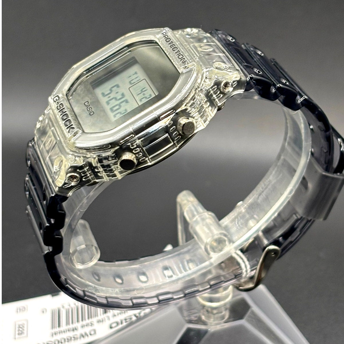 Casio G-Shock DW5600SK-1 Skeleton Clear Resin Digital Unisex Retro Watch NIBWT
