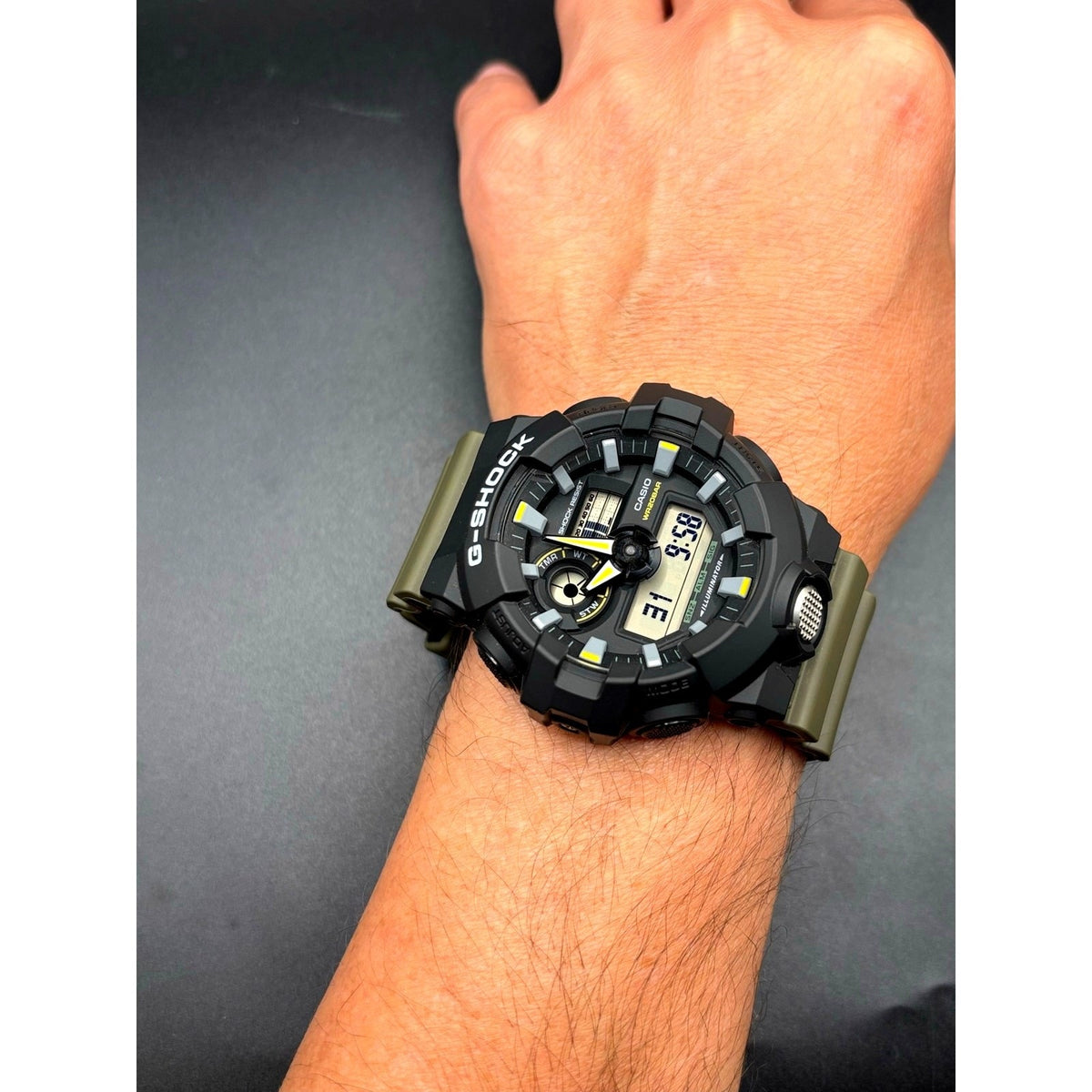 Casio G-Shock GA-710TU-1A3 Two-Tone Utility Olive Green Men’s Watch NIBWT