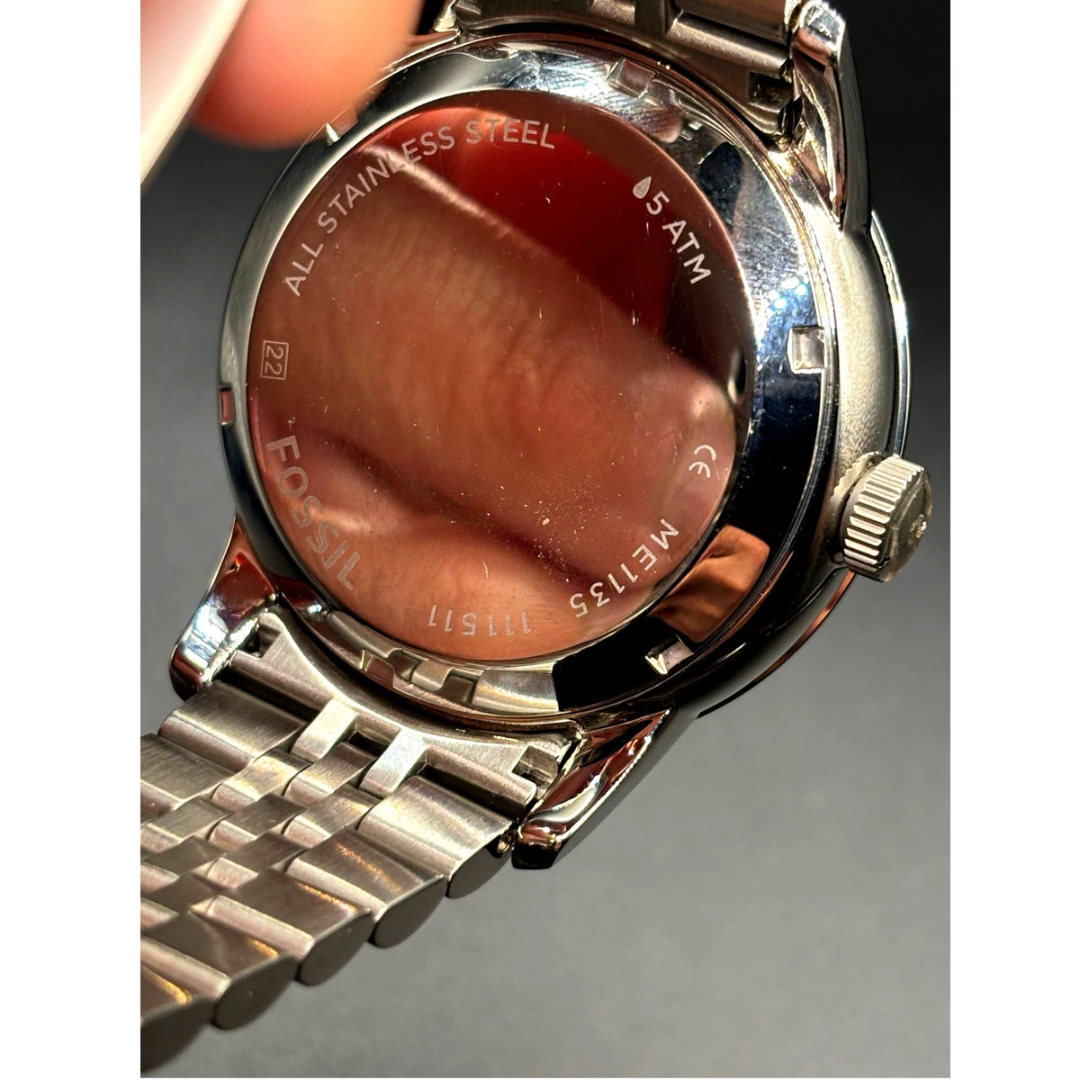 Fossil ME1135 Townsman Twist Men's Watch 44mm Black Dial Stainless Steel Watch