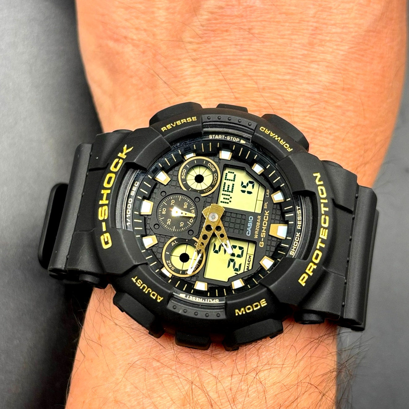 Casio G-Shock GA-100GBX-1A9 Black Gold Analog Digital 51mm Men’s Watch NIB